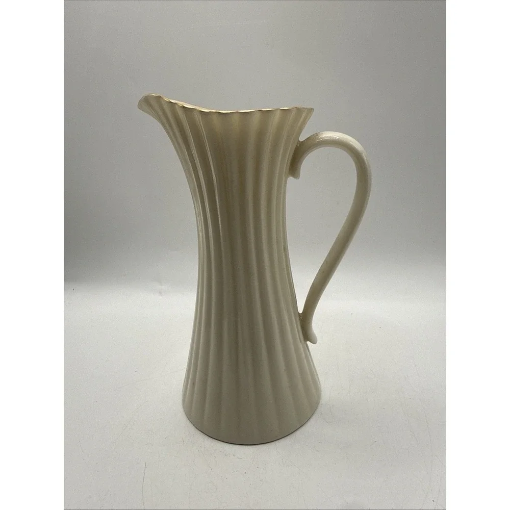 LENOX Bouquet Ivory with GOLD TRIM Fluted PITCHER / Creamer Approx 5.25